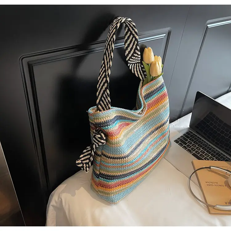 Multi Color Straw Shoulder Bag Large Capacity — feature 25