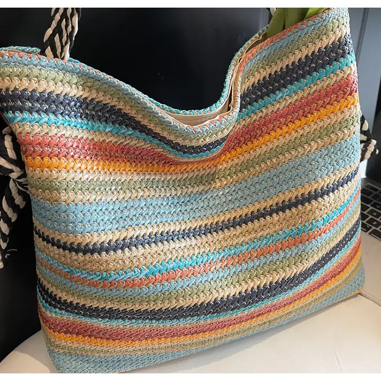 Multi Color Straw Shoulder Bag Large Capacity — feature 26
