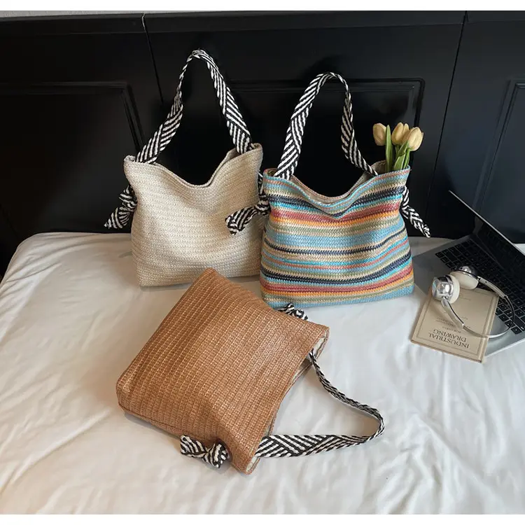 Multi Color Straw Shoulder Bag Large Capacity — feature 28