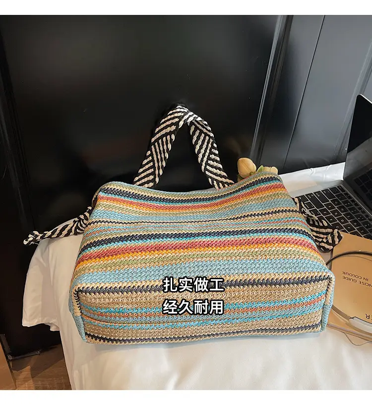 Multi Color Straw Shoulder Bag Large Capacity — feature 6