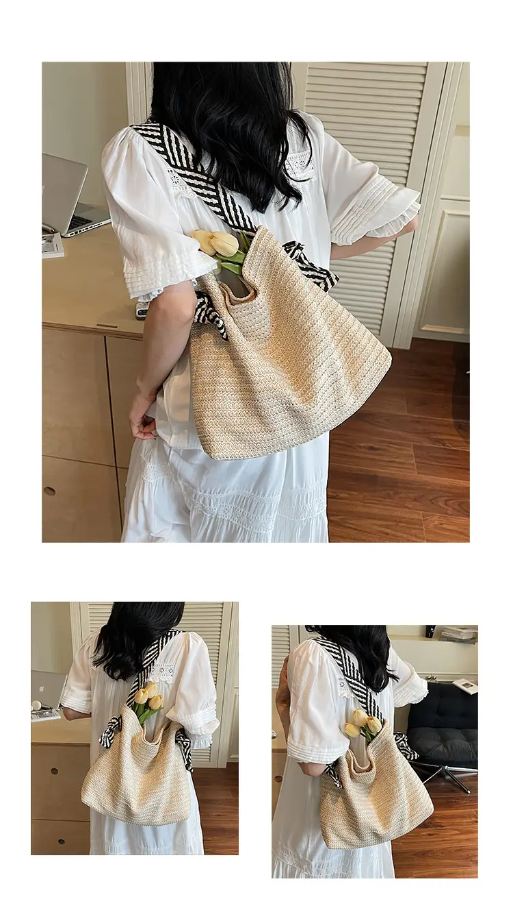 Multi Color Straw Shoulder Bag Large Capacity — feature 9