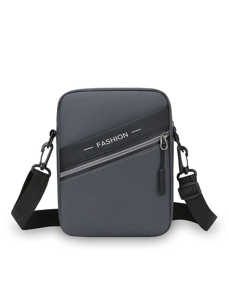 Men's Navy Blue Oxford Crossbody Bag with Water Repellent Finish
