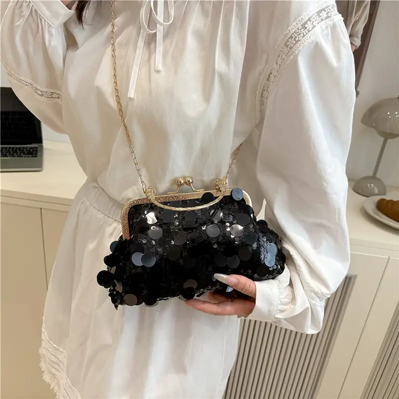 2025 Black Sequin Crossbody Bag for Women - Image 4
