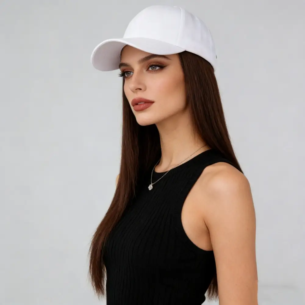 Long Straight Hair Wig with Peaked Cap for Daily Wear — feature 13