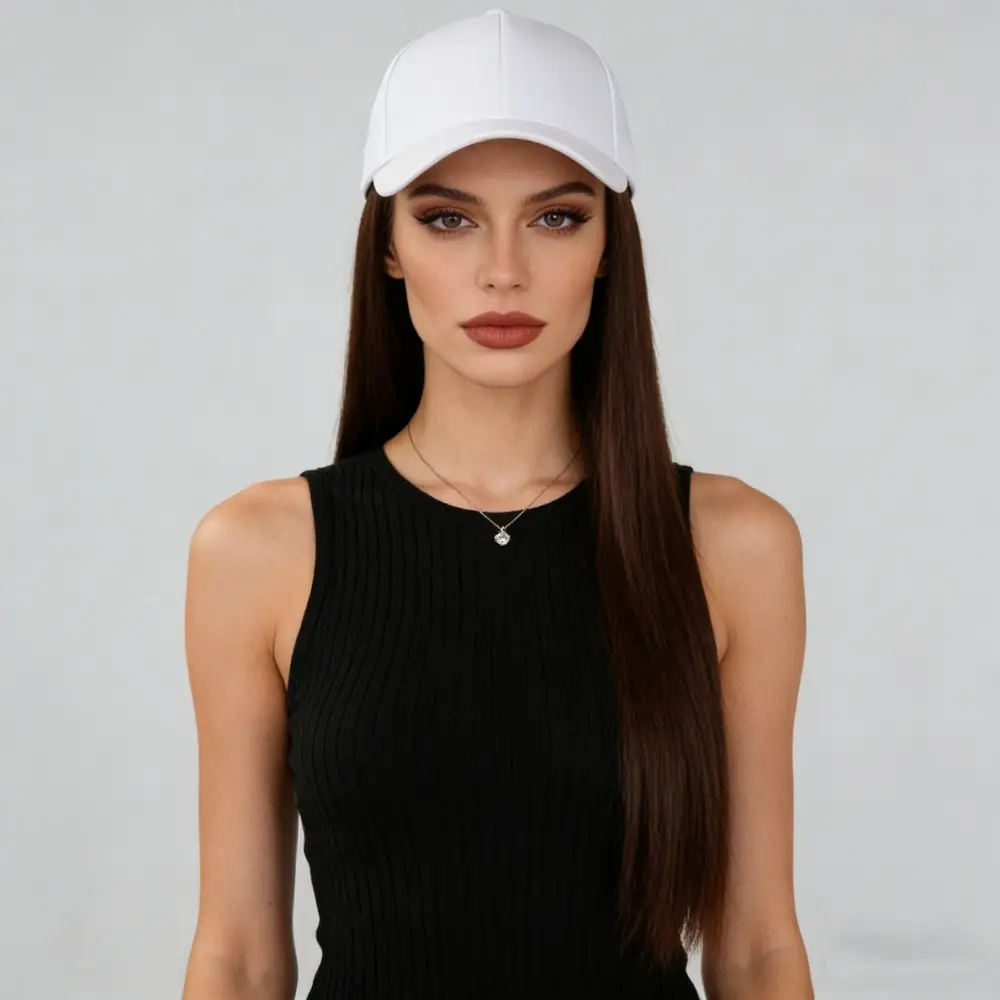 Long Straight Hair Wig with Peaked Cap for Daily Wear — feature 16