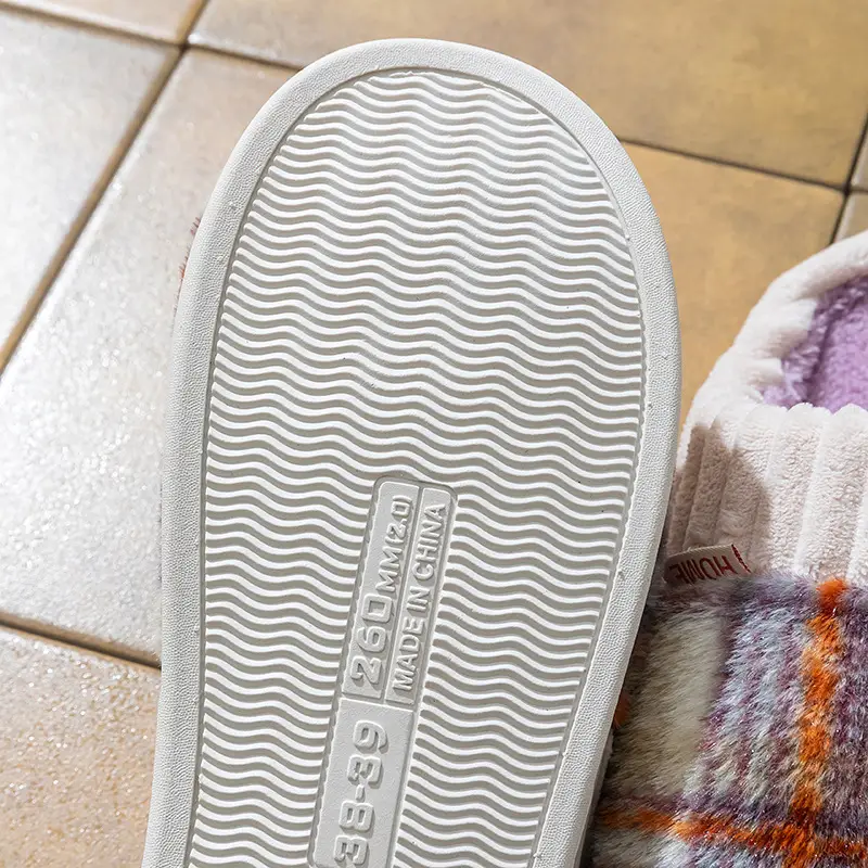 Women's Cotton Slippers for Autumn and Winter, Couple's Thick-Soled, Fleece-Lined, Wear-Resistant Home Slippers for Bedroom, Warm and Comfortable Maternity Slippers for Men - Image 9