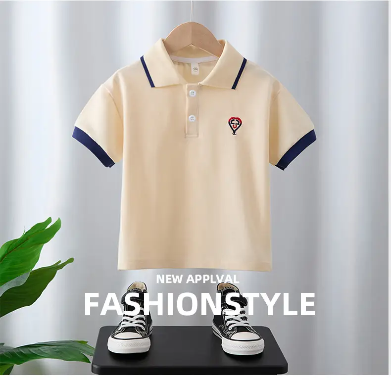 Boys Cotton Polo Shirt Half Sleeve Summer Wear — feature 1