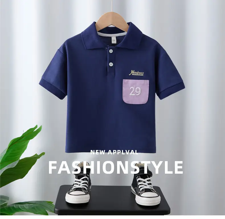 Boys Navy Polo T-Shirt Size 29 — feature 1