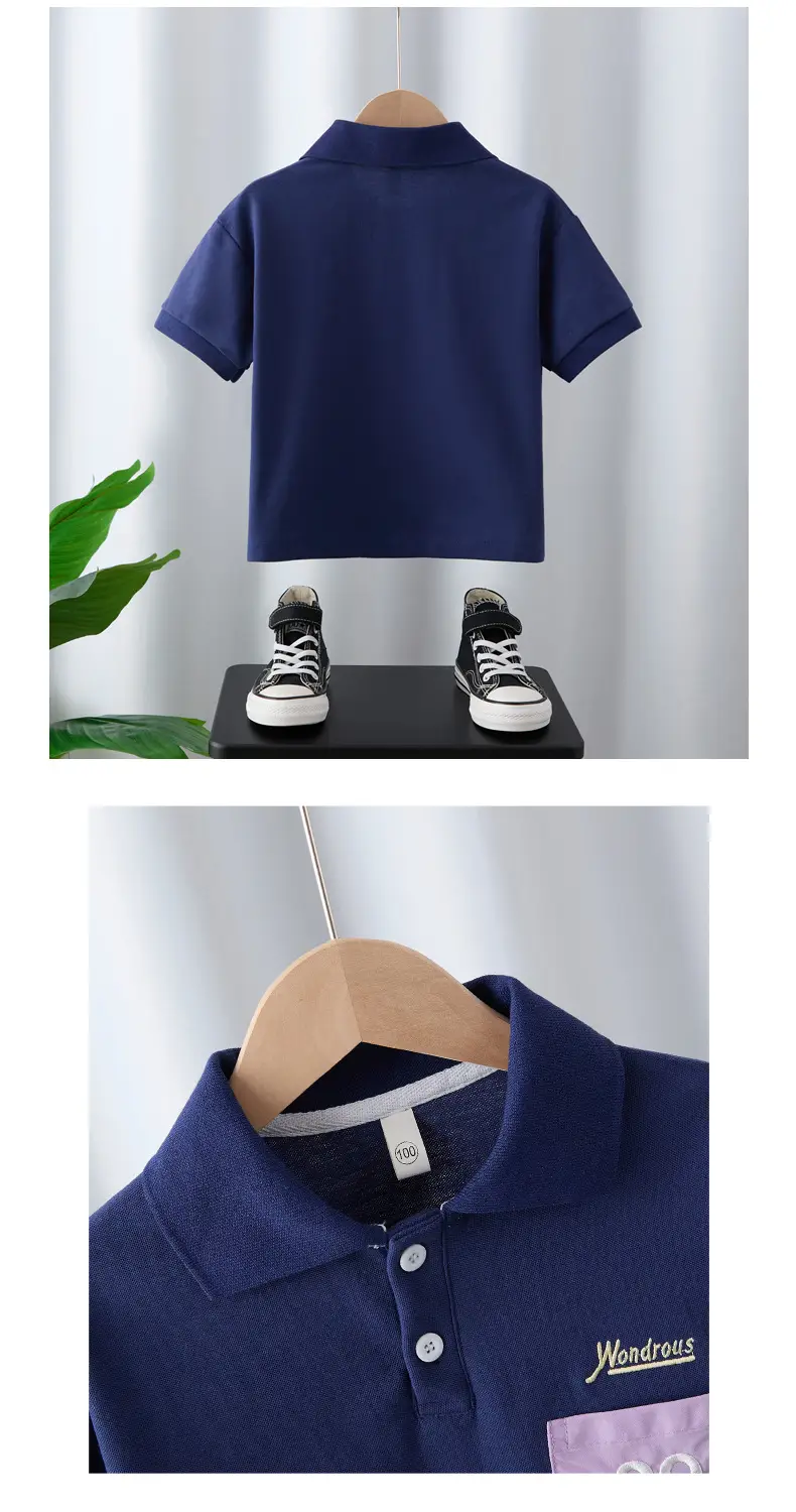 Boys Navy Polo T-Shirt Size 29 — feature 4