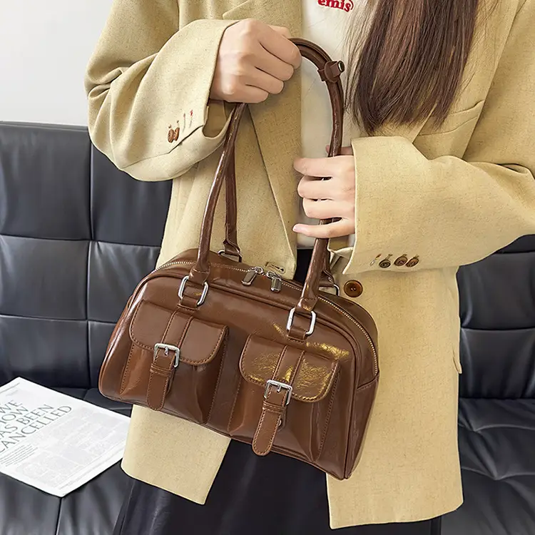 Women Retro Leather Shoulder Bag Brown 2025 — feature 11