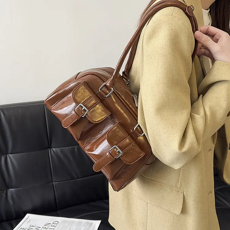 Women Retro Leather Shoulder Bag Brown 2025 — feature 13