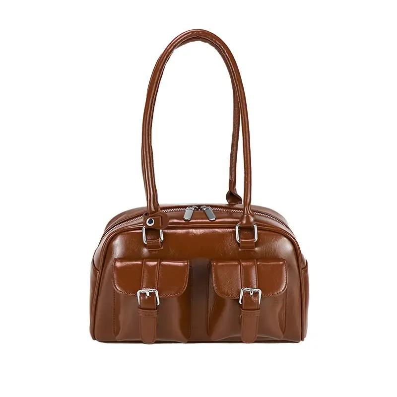 Women Retro Leather Shoulder Bag Brown 2025 - Image 6