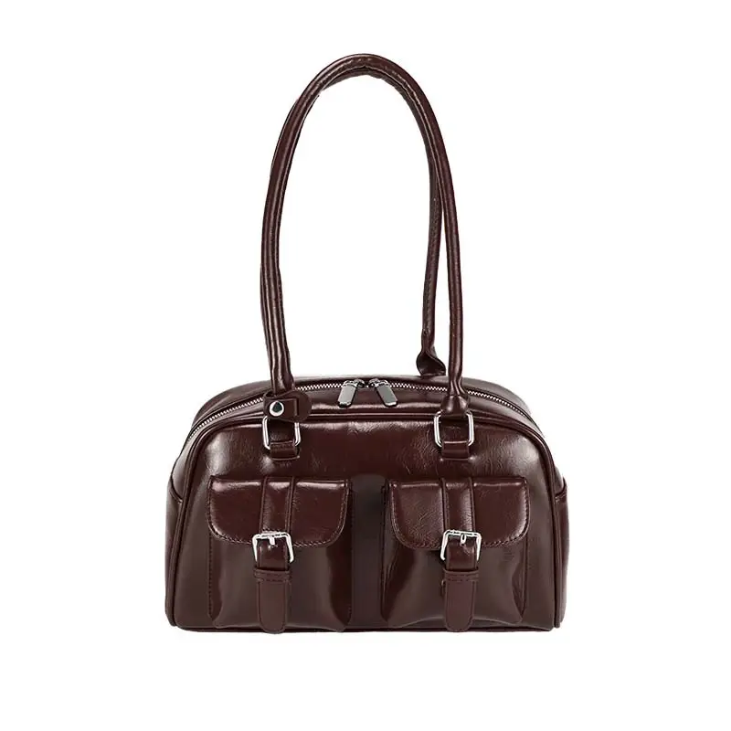 Women Retro Leather Shoulder Bag Brown 2025 - Image 8