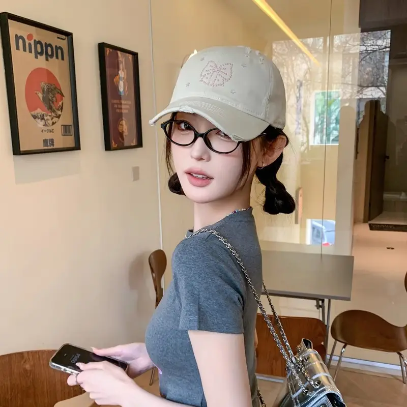 2025 Bow Knot Diamond Cap Small Fresh — feature 7