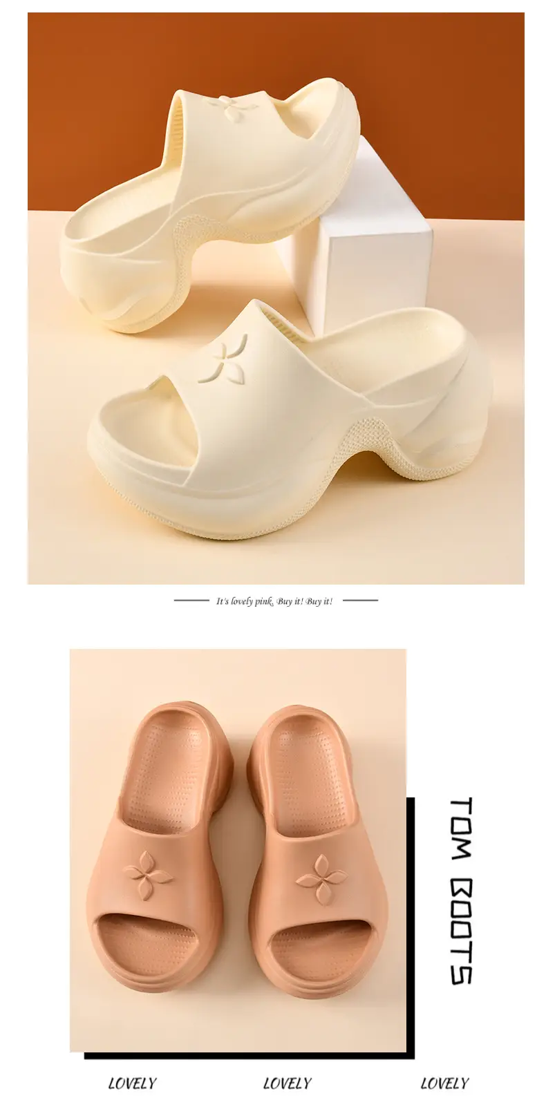 Thick-Soled Flip-Flops for Women's Summer Outer Wear Non-Slip Breathable Slippers Eva Cross Flower Wear-Resistant and Deodorant Beach Sandals — feature 12