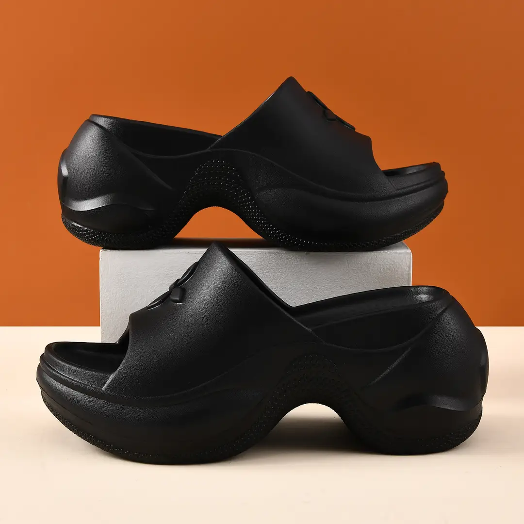Thick-Soled Flip-Flops for Women's Summer Outer Wear Non-Slip Breathable Slippers Eva Cross Flower Wear-Resistant and Deodorant Beach Sandals - Image 2