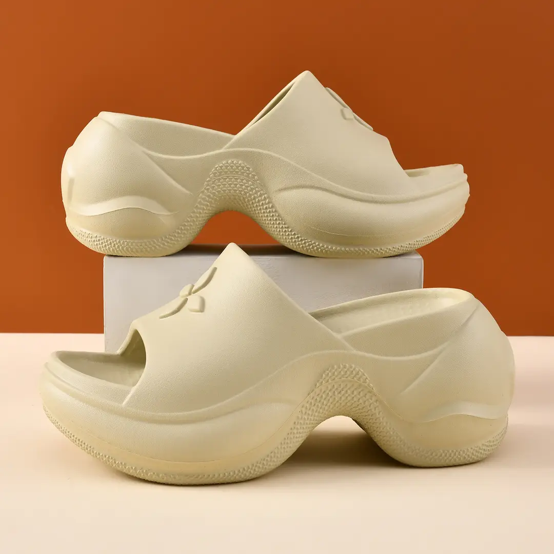 Thick-Soled Flip-Flops for Women's Summer Outer Wear Non-Slip Breathable Slippers Eva Cross Flower Wear-Resistant and Deodorant Beach Sandals - Image 3