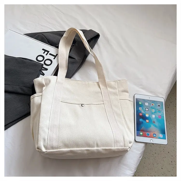 Black Large Canvas Shoulder Bag for Women — feature 34
