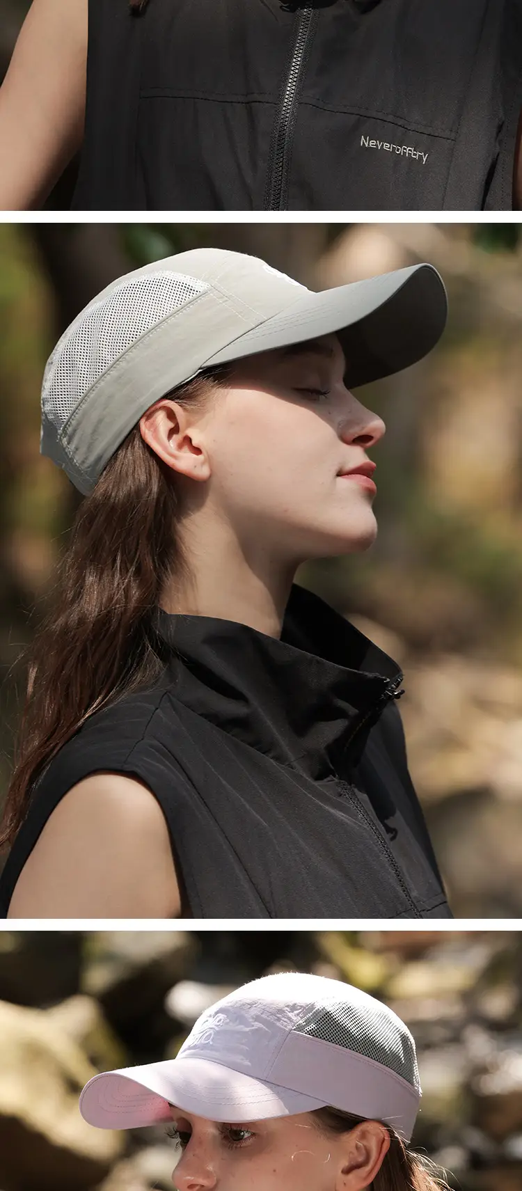 Korean Lightweight Baseball Cap Green Beige Black — feature 14