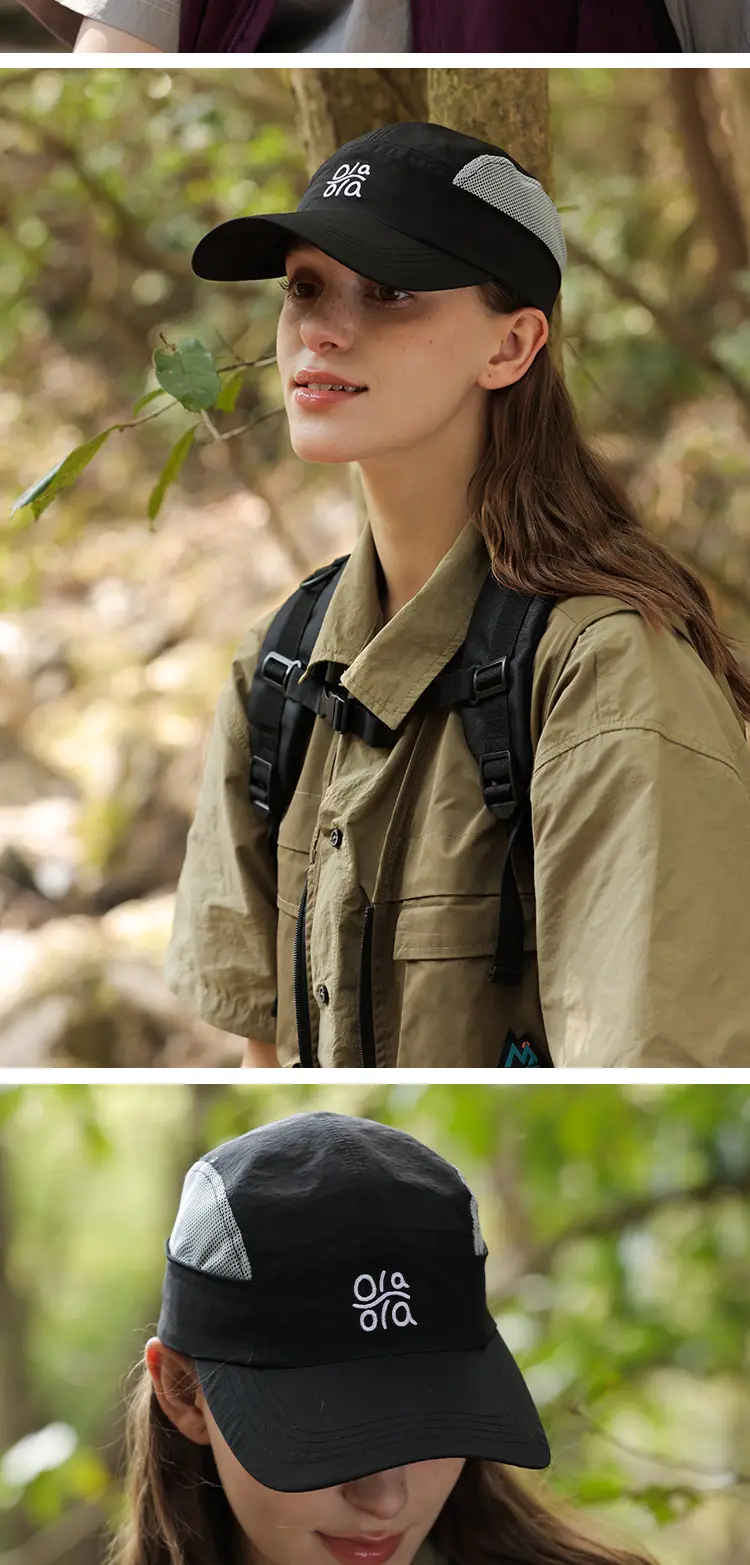 Korean Lightweight Baseball Cap Green Beige Black — feature 16