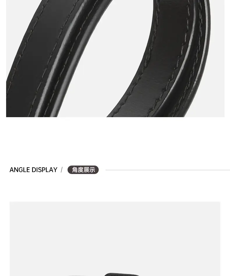 White Slim Belt Korean Style Two-Layer Cowhide Women's Waistband — feature 7