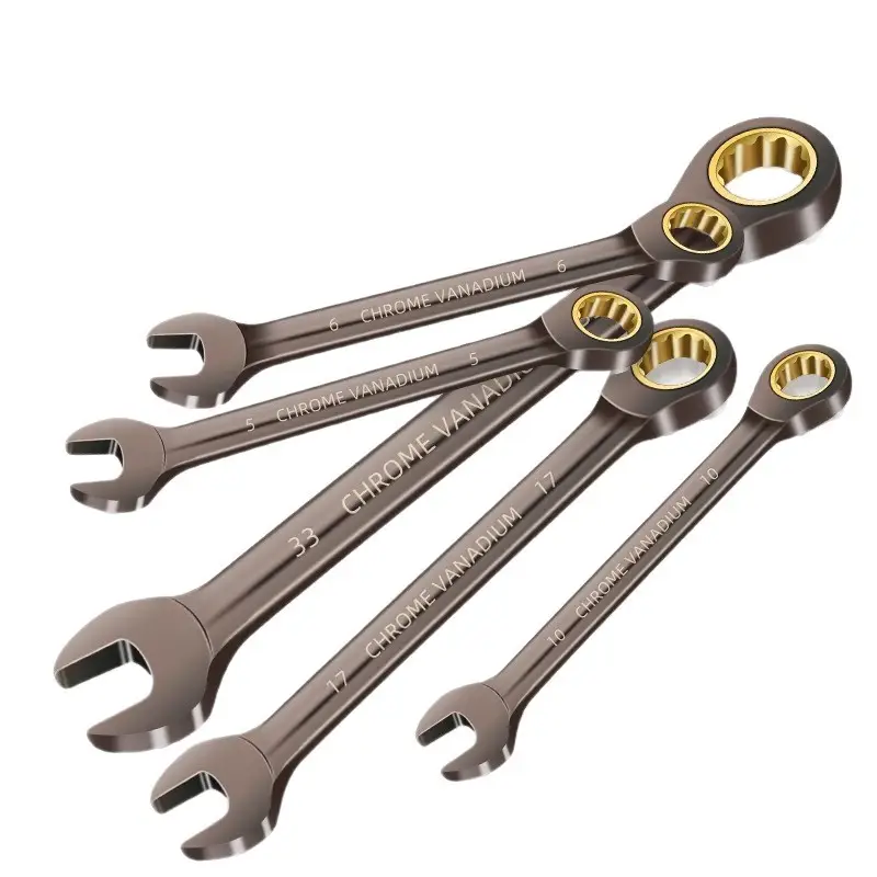 Two-Way Ratchet Wrench Plum Blossom Open Dual-Purpose Wrench Industrial Grade Quick Wrench Set Extended Thickened Gear Wrench