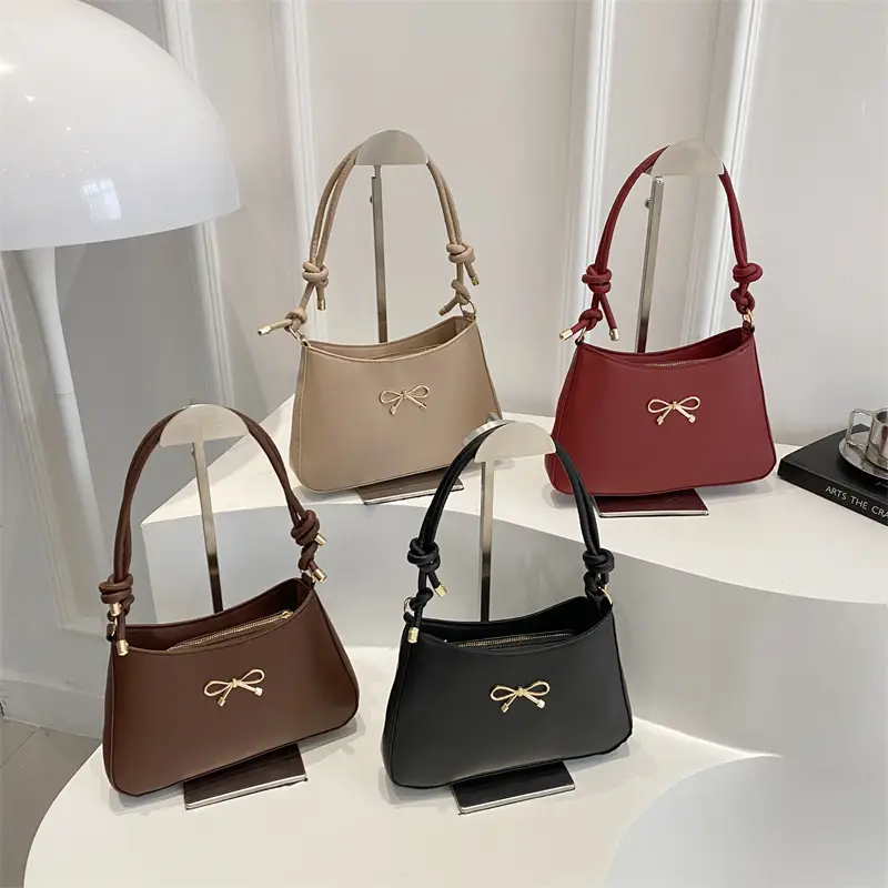 Korean Style Bow Bag Beige 2025 Summer