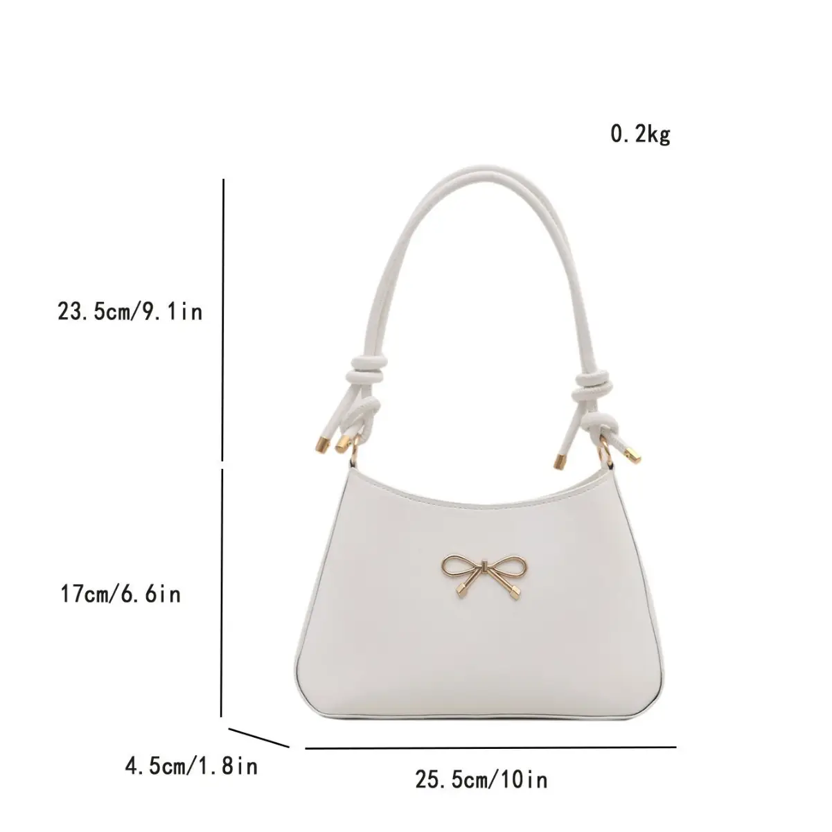 Korean Style Bow Bag Beige 2025 Summer