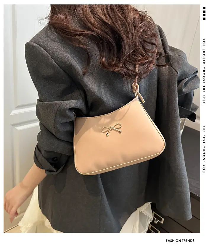 Korean Style Bow Bag Beige 2025 Summer — feature 2
