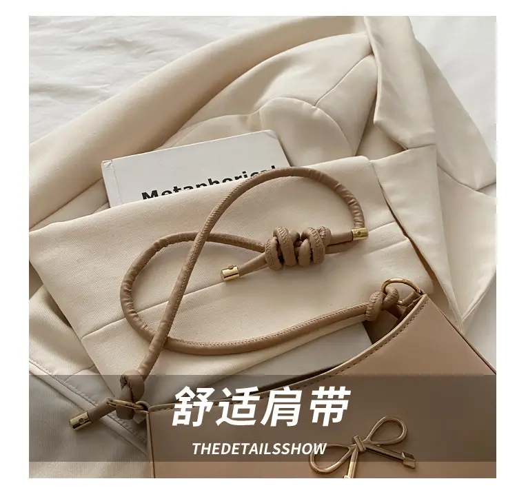 Korean Style Bow Bag Beige 2025 Summer — feature 5