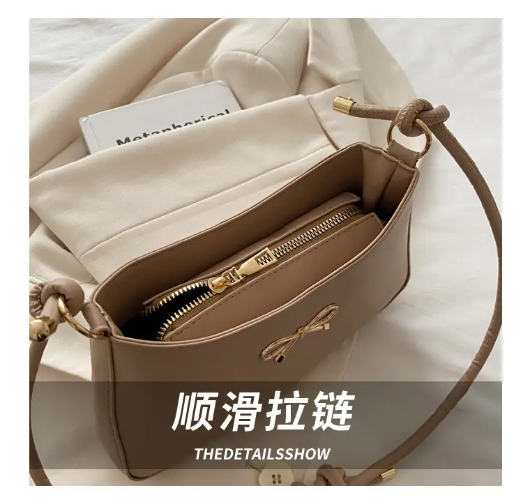 Korean Style Bow Bag Beige 2025 Summer — feature 6