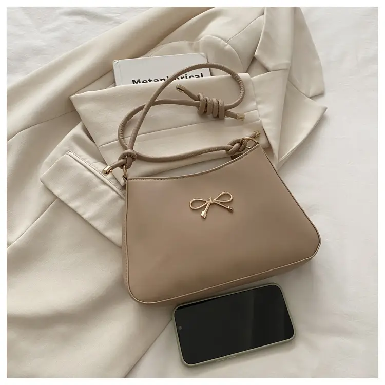 Korean Style Bow Bag Beige 2025 Summer — feature 8