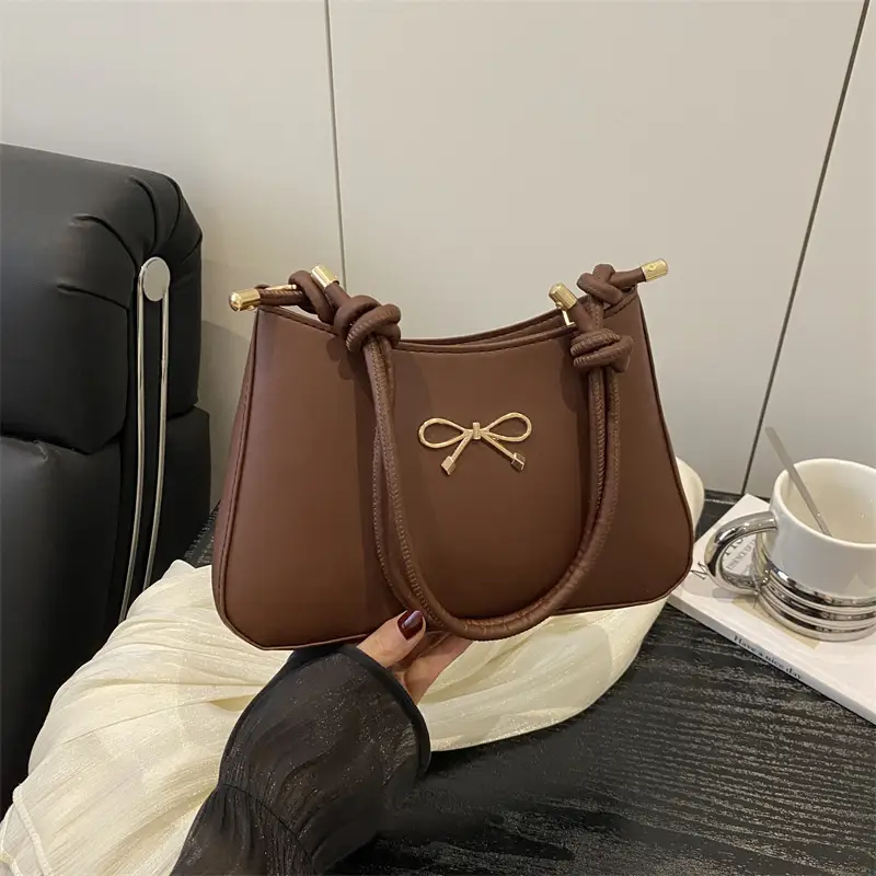 Korean Style Bow Bag Beige 2025 Summer