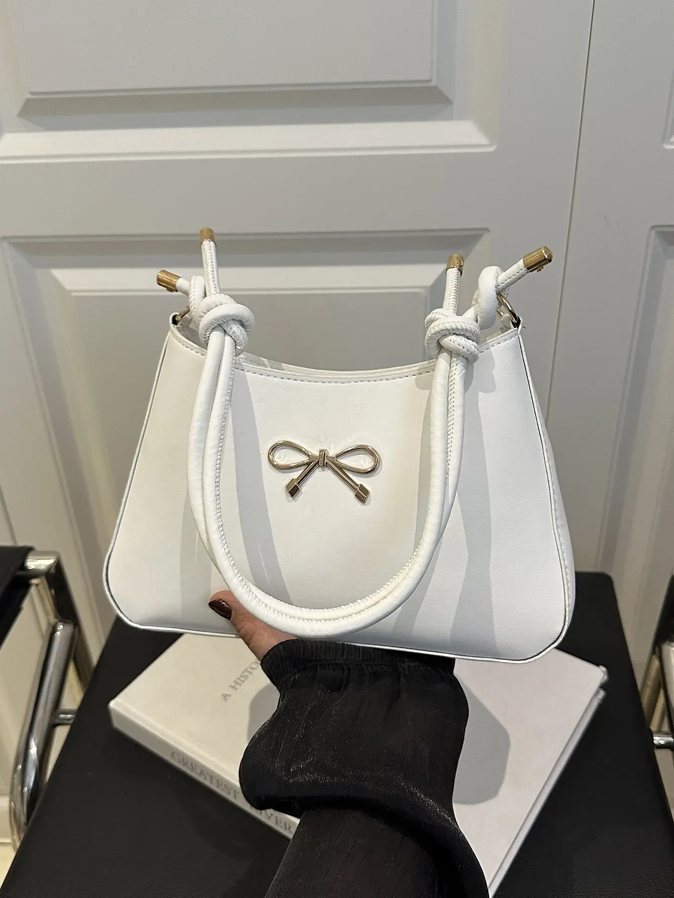 Korean Style Bow Bag Beige 2025 Summer