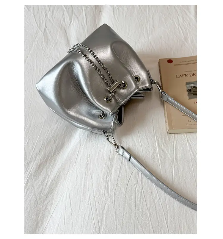 Silver High-End Bucket Bag for Women with Chain Strap — feature 40