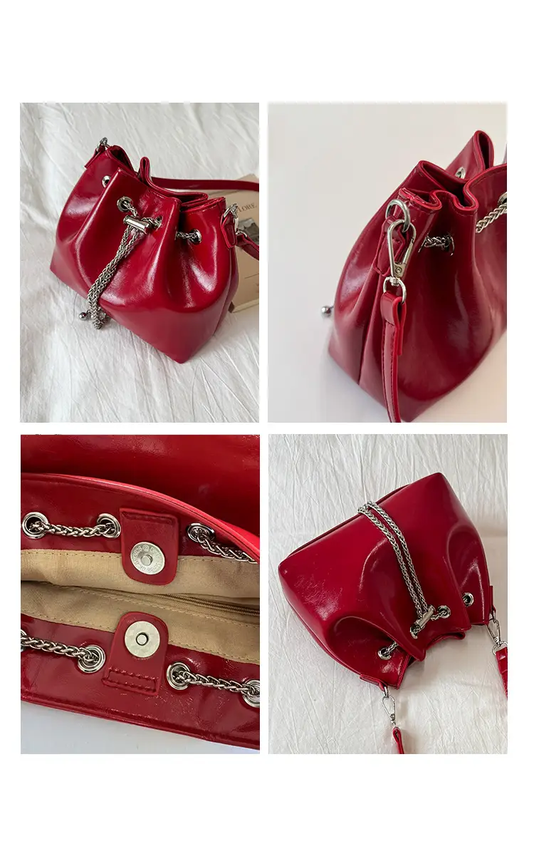 Silver High-End Bucket Bag for Women with Chain Strap — feature 5