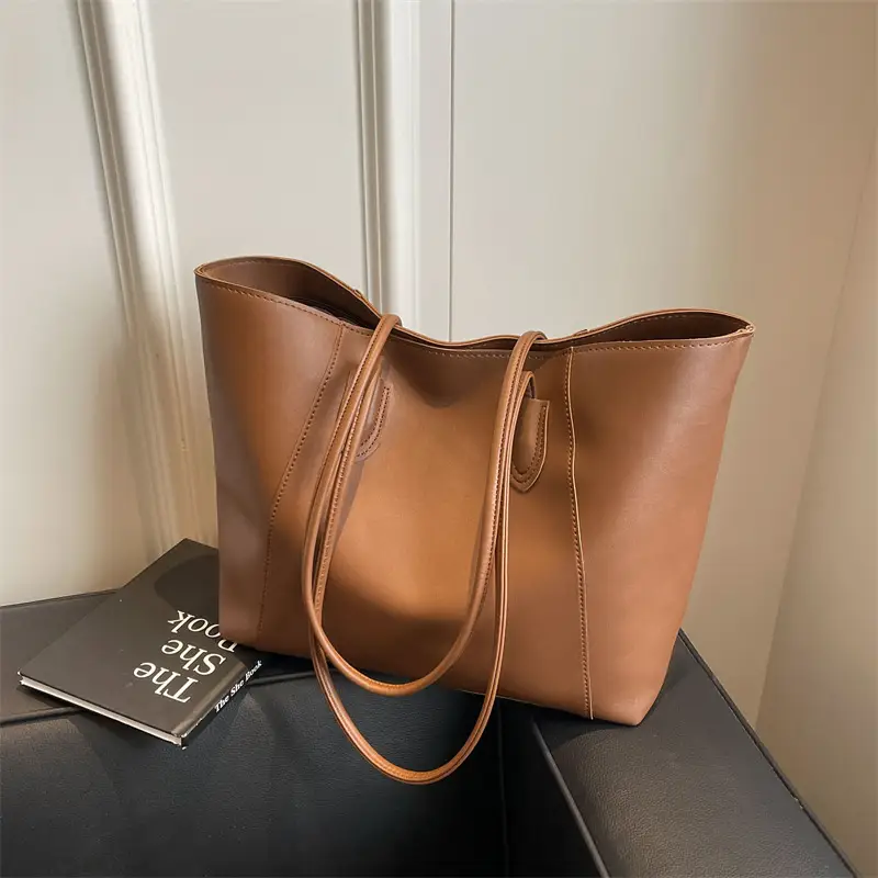 Women Crossbody Tote Bag Tan Leather 2026 - Image 5