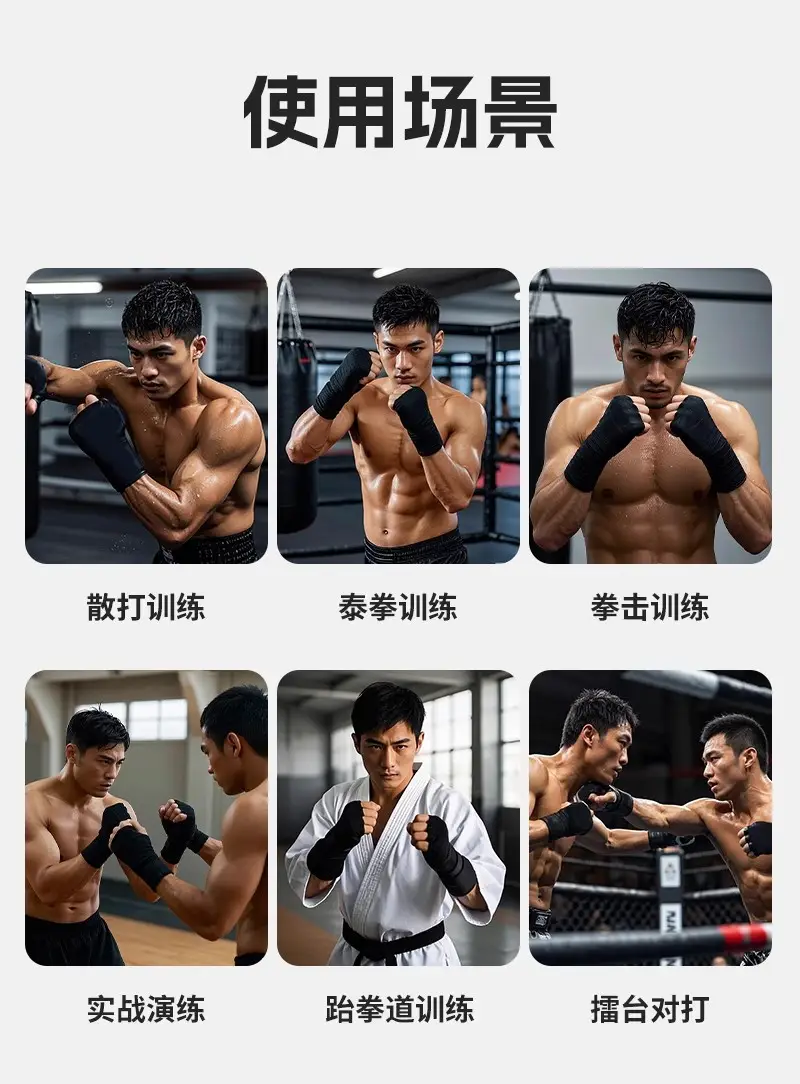 Li Ning Boxing Bandage Hand Wrap 5.3m Sanda Muay Thai Fighting Wrist Support Special Elastic Band Gloves — feature 3
