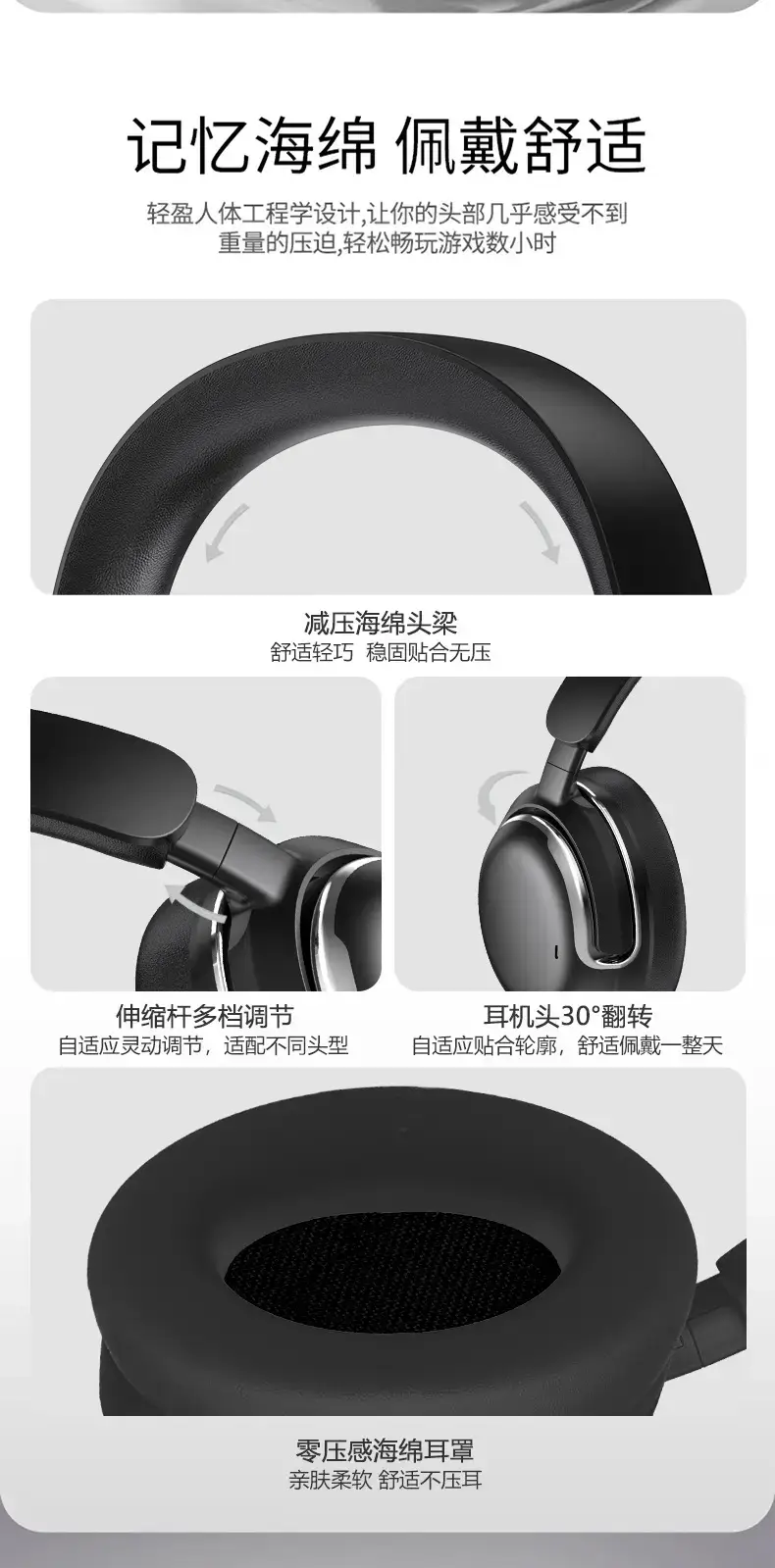 Over-Ear Bluetooth Headphones with Noise Cancellation & Sweat Resistant Design β feature 11