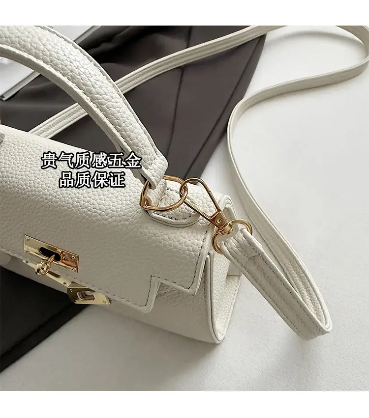 Women's Beige Crossbody Shoulder Bag with Gold Clasp — feature 5