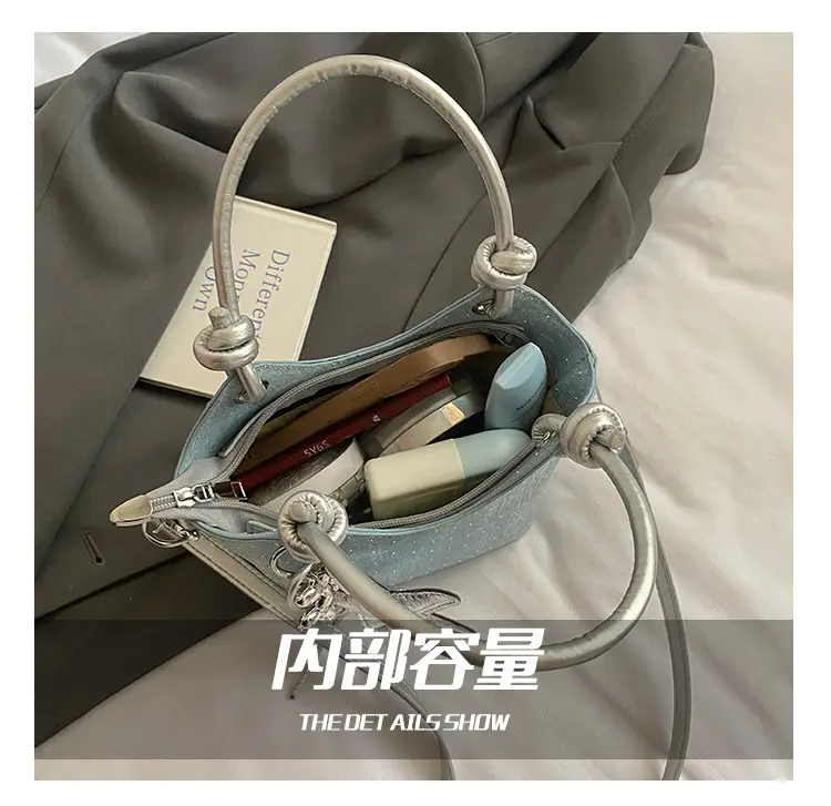 Blue Denim Bucket Bag with Star Charm — feature 5