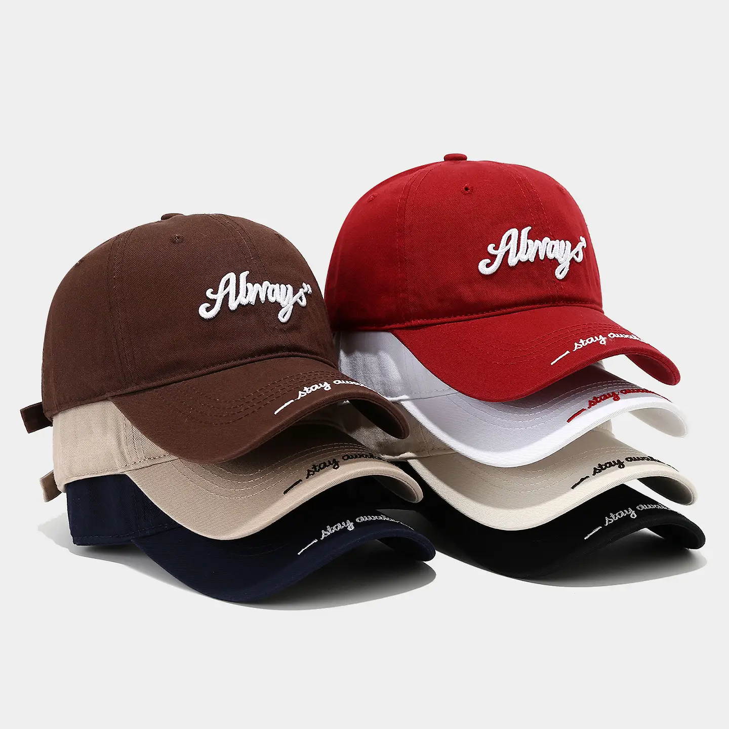 Women Embroidered Baseball Cap Brown High-Brow Sunshade - Image 8