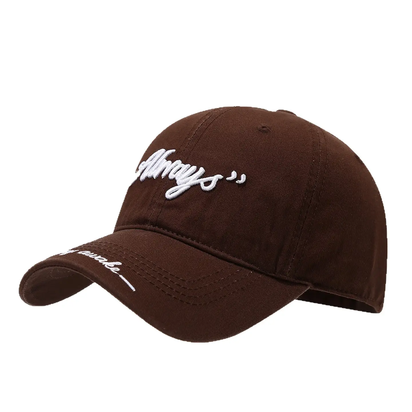 Women Embroidered Baseball Cap Brown High-Brow Sunshade - Image 11