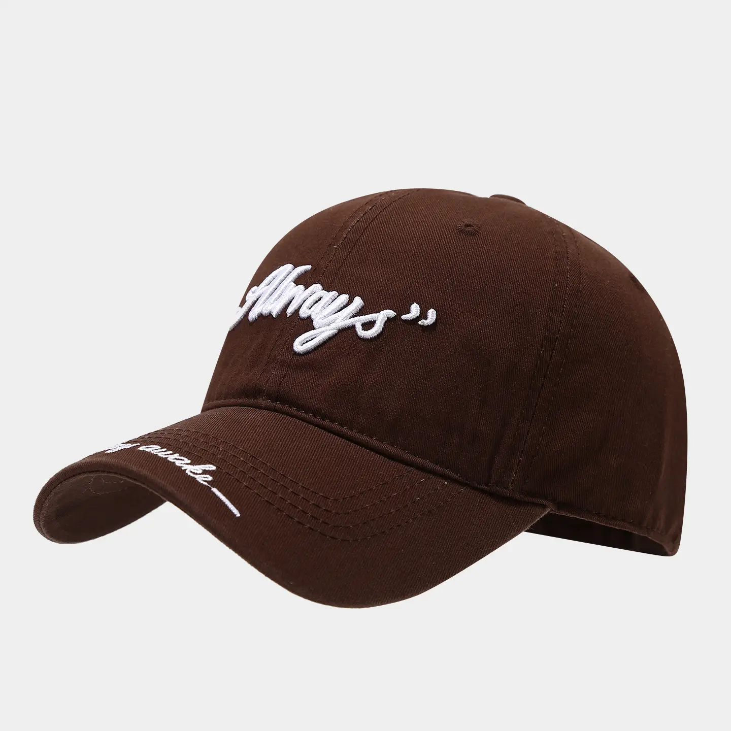 Women Embroidered Baseball Cap Brown High-Brow Sunshade — feature 11