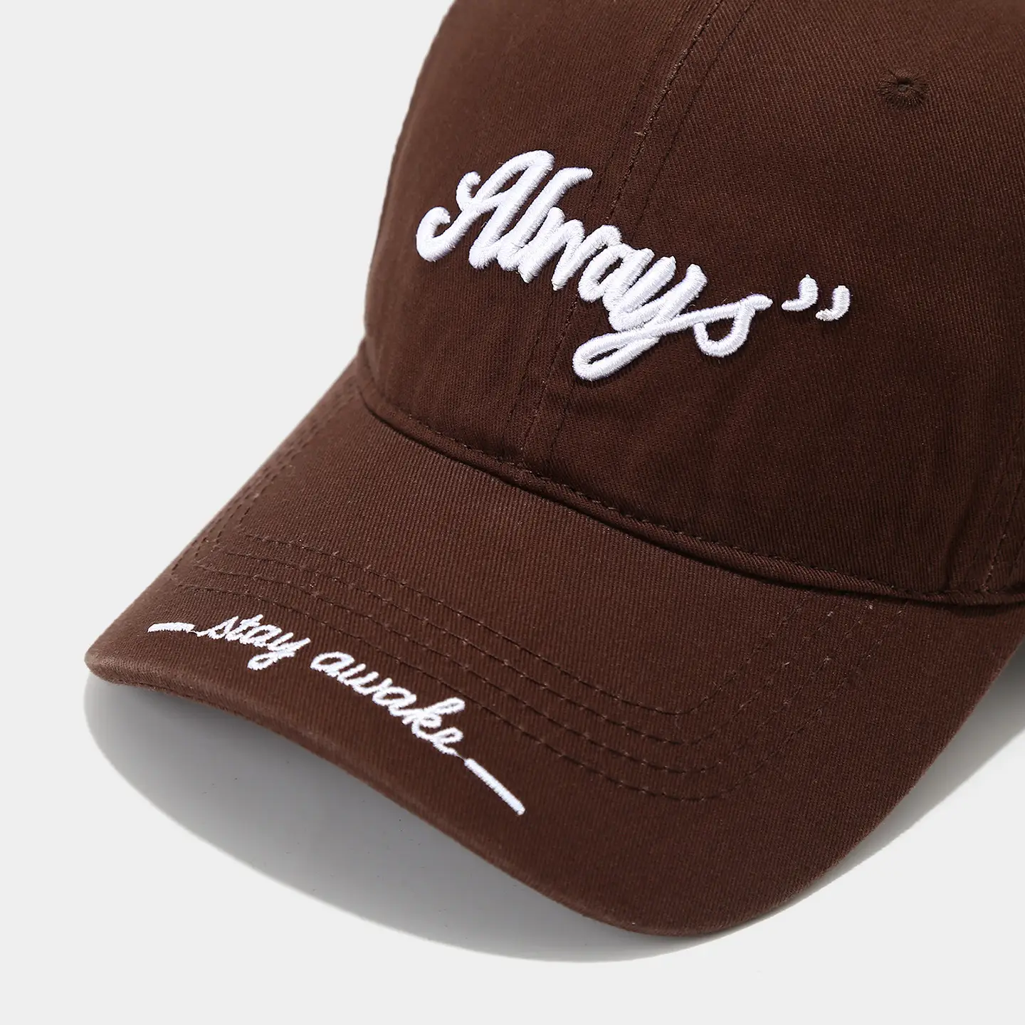 Women Embroidered Baseball Cap Brown High-Brow Sunshade — feature 12