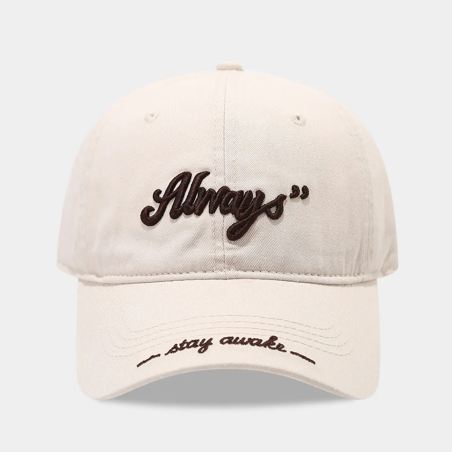 Women Embroidered Baseball Cap Brown High-Brow Sunshade - Image 3