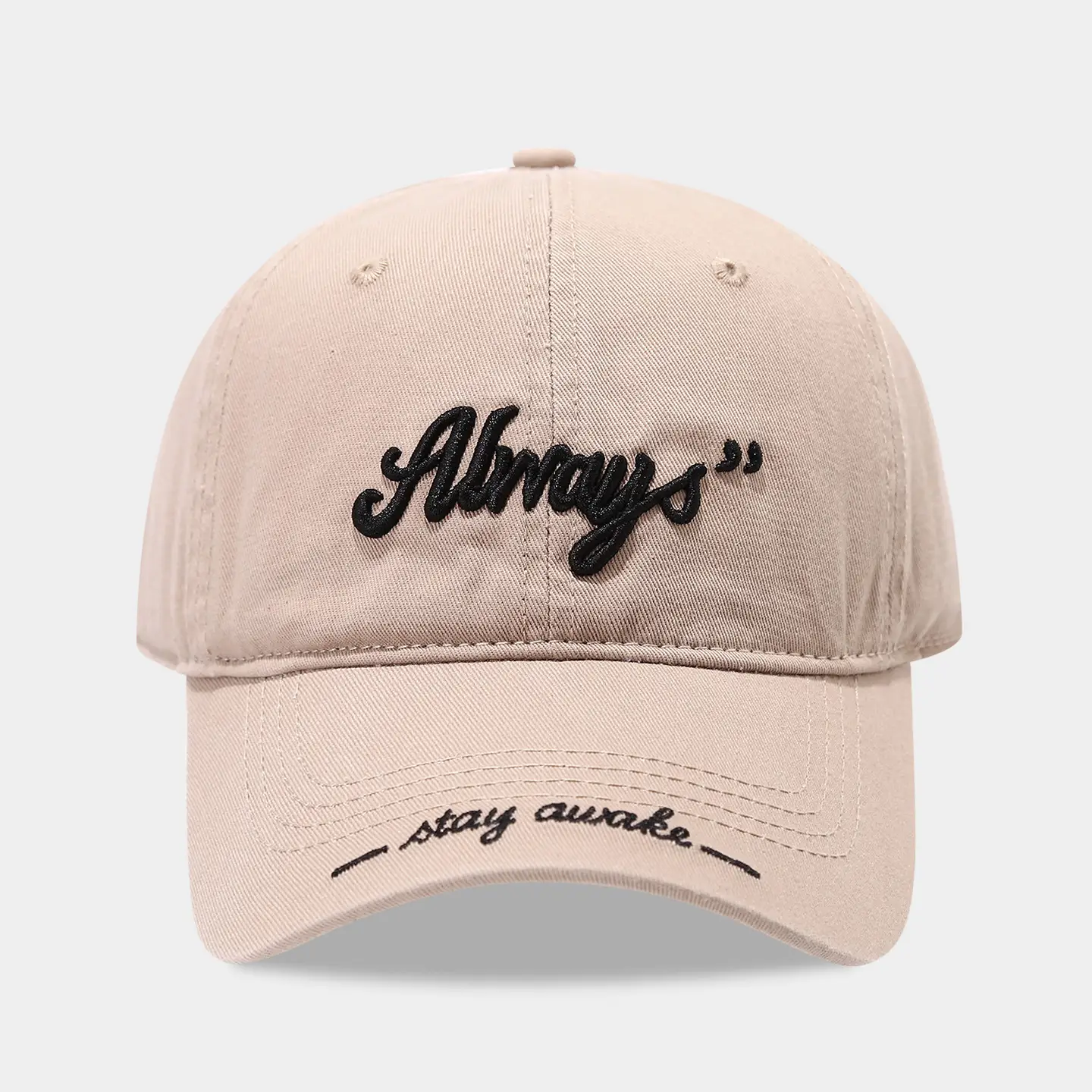 Women Embroidered Baseball Cap Brown High-Brow Sunshade - Image 4