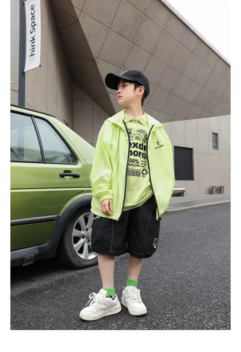 Boys Polo Shirt Light Green Panda Print Medium Large — feature 33