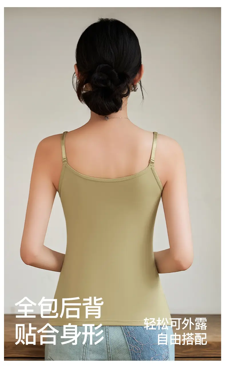 Adjustable 50-Count 10A Pure Cotton Camisole Women's Inner Wear Without Breast Pads Summer Large Size Outer Wear Bottoming Vest — feature 20