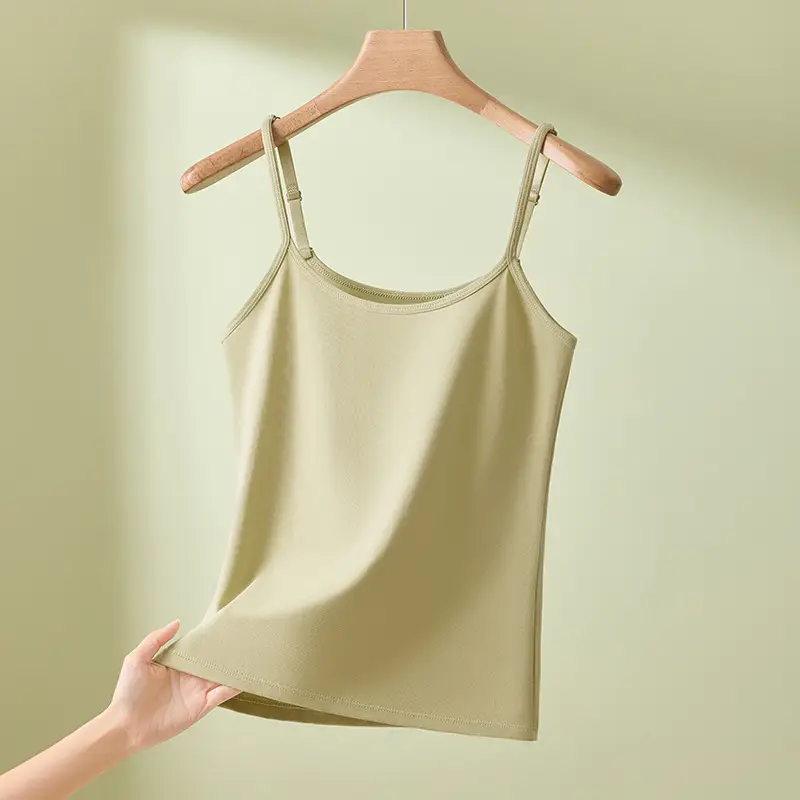 Adjustable 50-Count 10A Pure Cotton Camisole Women's Inner Wear Without Breast Pads Summer Large Size Outer Wear Bottoming Vest - Image 4